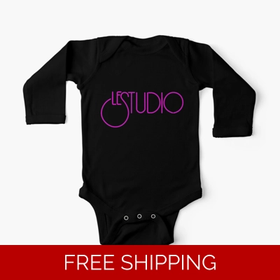 Le Studio Baby One-Piece Long Sleeves Hot Pink Logo